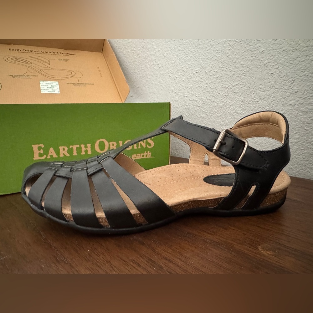 Earth Origins Black Strappy Sandals